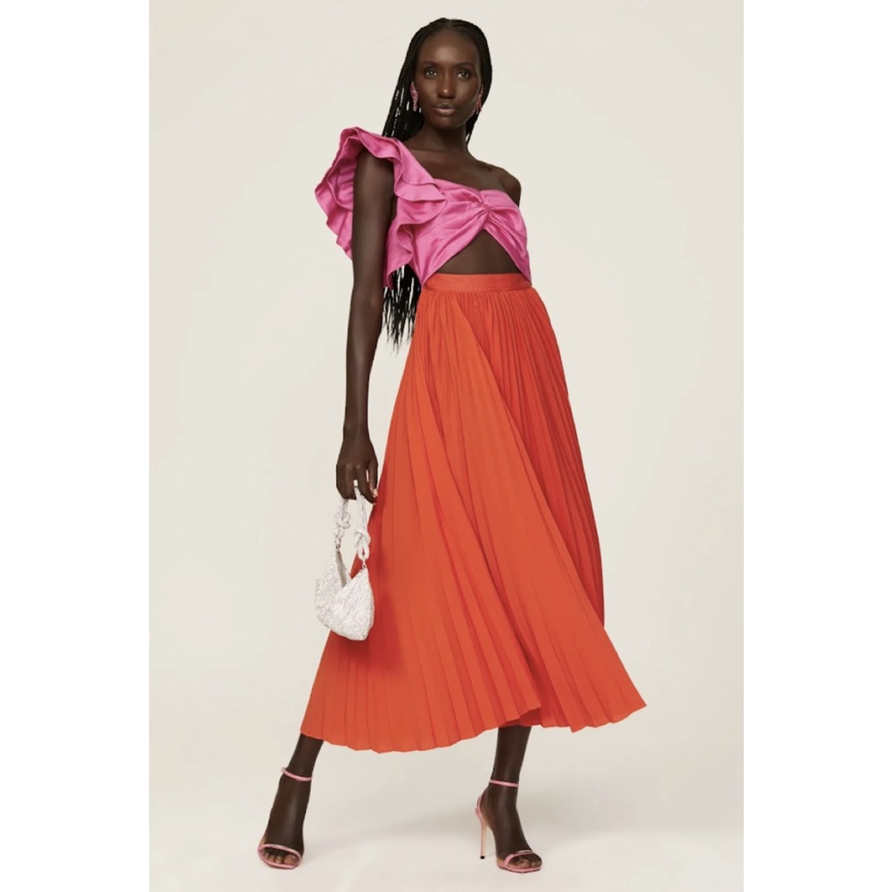 [amur] pink cleopatra pleated dress